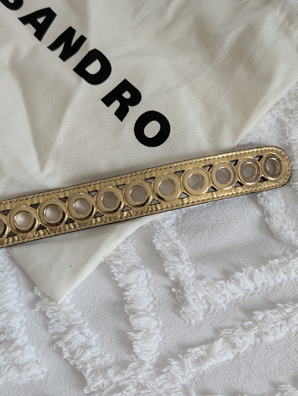 Sandro Women's Adelia Leather Grommet Belt - Picture 4 of 7